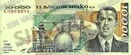 10,000 pesos, familia A, anverso