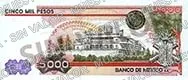 5,000 pesos, familia A, reverso