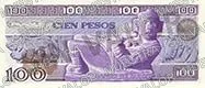 100 pesos, familia AA, reverso