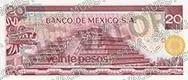 20 pesos, familia AA, reverso
