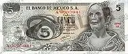 5 pesos, familia AA, anverso