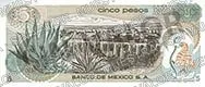 5 pesos, familia AA, reverso