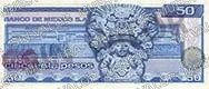 50 pesos, familia AA, reverso