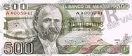 500 pesos, familia AA, anverso