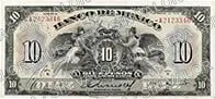 10 pesos, primera emisión ABNC, familia AA, anverso