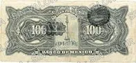 100 pesos, primera emisión ABNC, familia AA, reverso