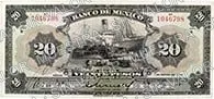 20 pesos, primera emisión ABNC, familia AA, anverso