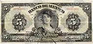 5 pesos, primera emisión ABNC, familia AA, anverso