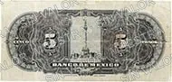 5 pesos, primera emisión ABNC, familia AA, reverso