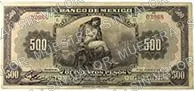 500 pesos, primera emisión ABNC, familia AA, anverso