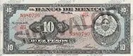 10 pesos, tercera emisión ABNC, familia AA, anverso