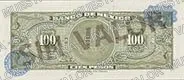 100 pesos, tercera emisión ABNC, familia AA, reverso