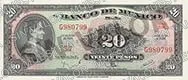 20 pesos, tercera emisión ABNC, familia AA, anverso