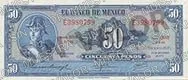 50 pesos, tercera emisión ABNC, familia AA, anverso