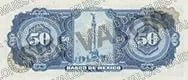 50 pesos, tercera emisión ABNC, familia AA, reverso