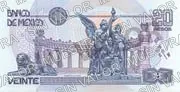 20 pesos, familia D, conmemorativo del 75 aniversario del Banco de México, reverso