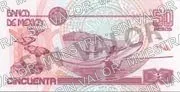 50 pesos, familia D, conmemorativo del 75 aniversario del Banco de México, reverso