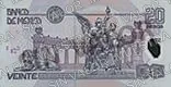 20 pesos, familia D1, reverso