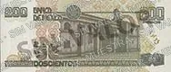 200 pesos, familia D1, reverso