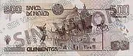 500 pesos, familia D1, reverso