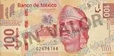 100 pesos, familia F, anverso