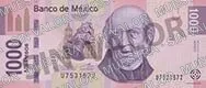 1,000 pesos, familia F, anverso
