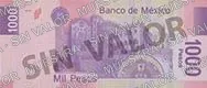 1,000 pesos, familia F, reverso