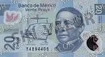 20 pesos, familia F, anverso