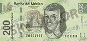 200 pesos, familia F, anverso