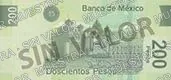 200 pesos, familia F, reverso