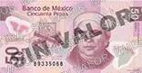 50 pesos, familia F, anverso