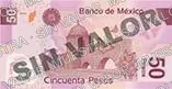 50 pesos, familia F, reverso