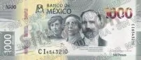 1,000 pesos, familia G, anverso