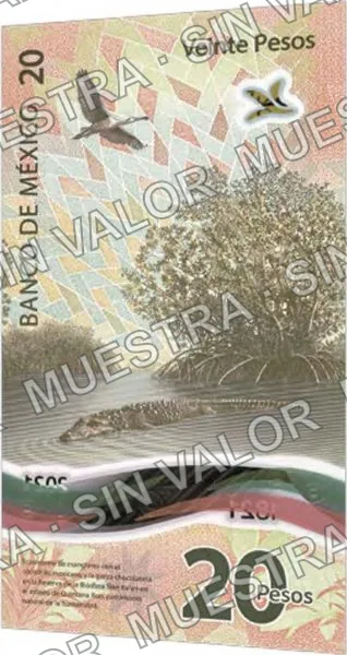 20 pesos, familia G, conmemorativo del bicentenario de la Independencia Nacional, reverso