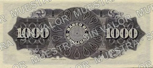 1,000 pesos, Banco de Guanajuato (M356), reverso