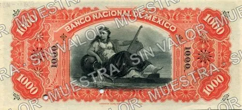 1,000 pesos, Banco de México (M305), reverso