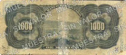 1,000 pesos, Banco del Estado de México (M402), reverso