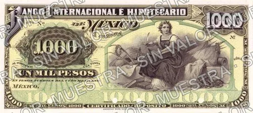 1,000 pesos, Banco Internacional é Hipotecario de México (M231), anverso