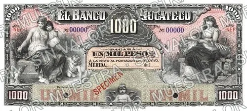 1,000 pesos, Banco Yucateco (M570), anverso
