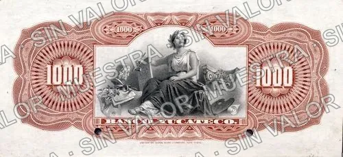 1,000 pesos, Banco Yucateco (M570), reverso