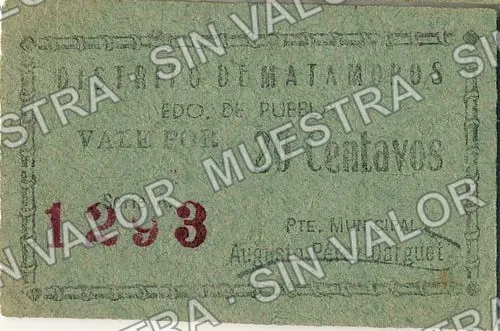 .1 1c Distrito de Matamoros (M3562), anverso (M3562.5b 20c Distrito de Matamoros)
