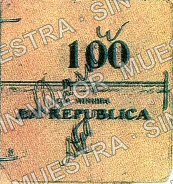 .1 5c Compañía Minera La República (M651), M651.1 5c Compañía Minera La República, anverso