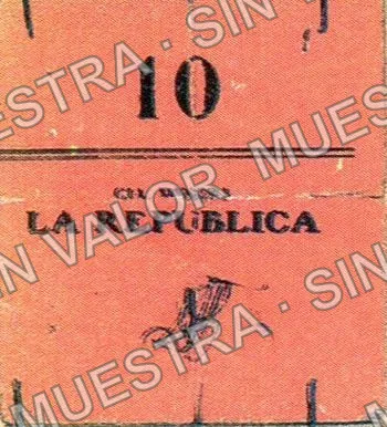.1 5c Compañía Minera La República (M651), M651.1 5c Compañía Minera La República, anverso
