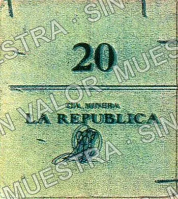 .1 5c Compañía Minera La República (M651), M651.1 5c Compañía Minera La República, anverso