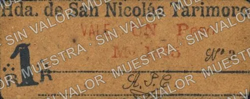 1 centavos, Hacienda San Nicolás Tarimoro (M1815), anverso