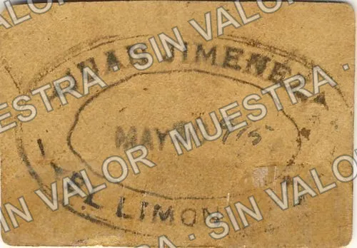1 centavos, Juan Jiménez (M2469), M2469 1c Juan Jiménez, reverso