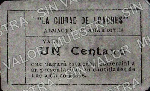 1 centavos, La Ciudad de Londres (M3985), M3985 1c La Ciudad de Londres, reverso