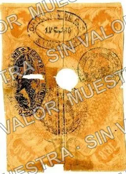 1 centavos, San Luis Potosí to Tampico (M740), reverso