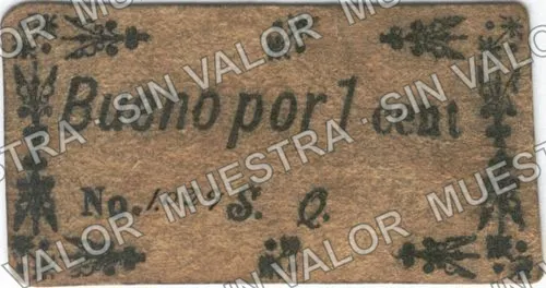 1 centavos, Santiago Quintana (M2866), M2866 1c Santiago Quintana, anverso