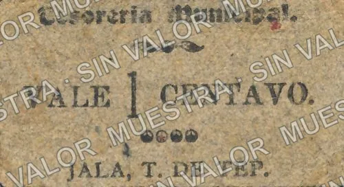 1 centavos, Tesorería Municipal, Jala (M3281), anverso